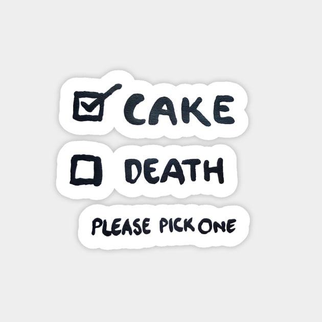 Cake or Death tick boxes - cake please! Sticker by TillaCrowne